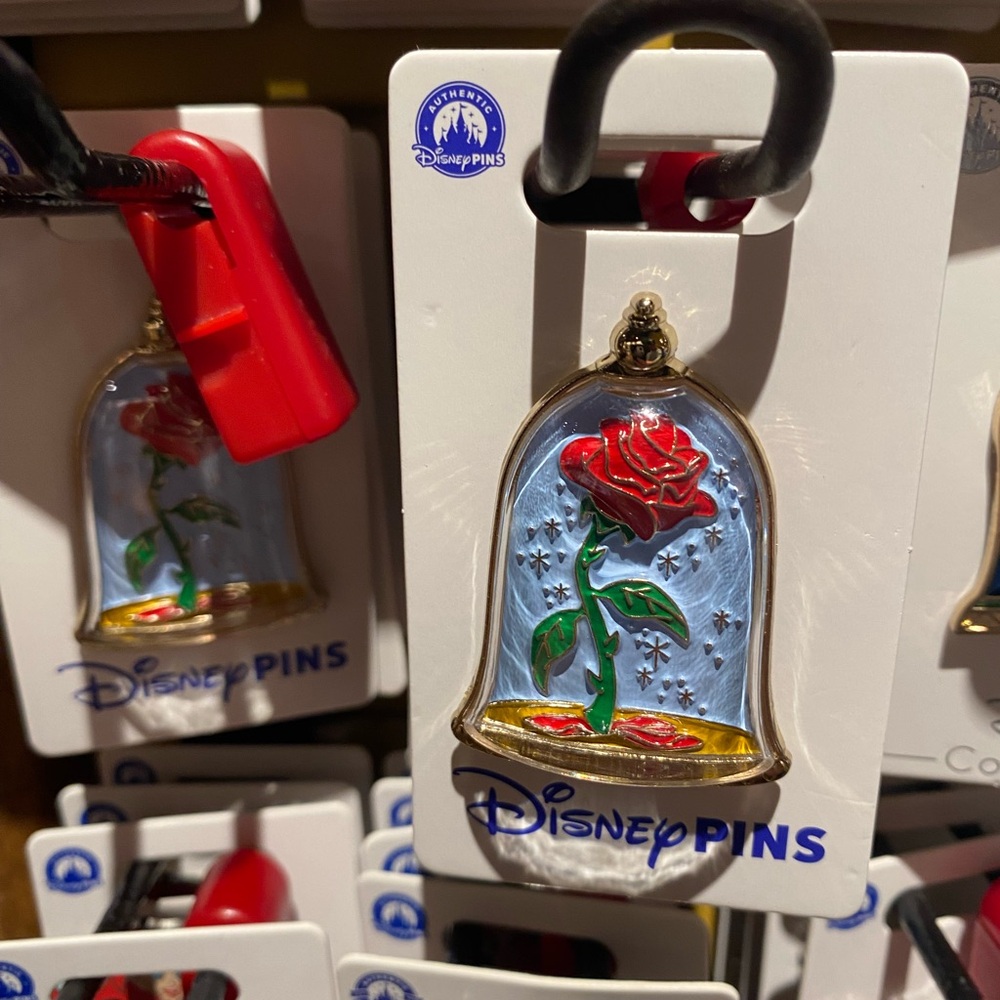 Disney Beauty And The Beast 2025 Rose In Glass Pin OE New In Hand BNWT